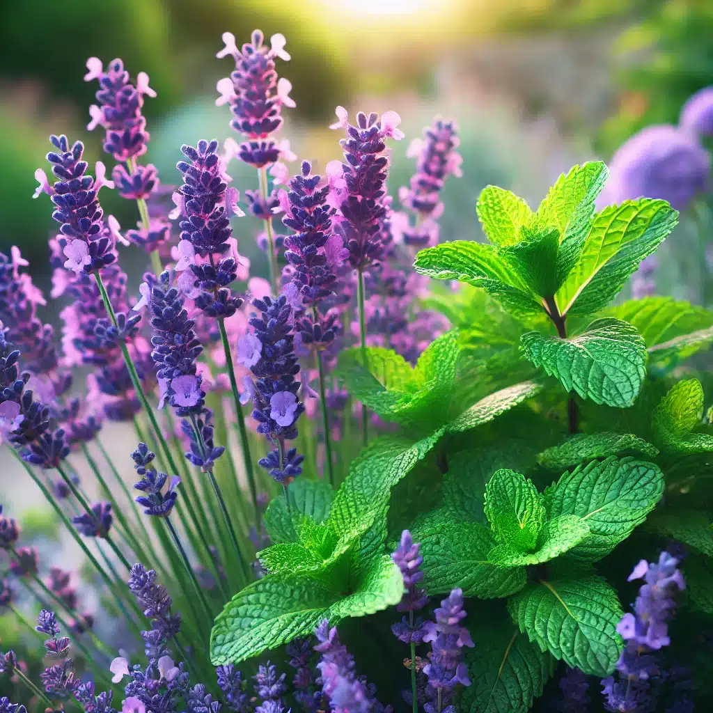 Lavande et menthe, riches en linalol, un terpène aux arômes apaisants et floraux.