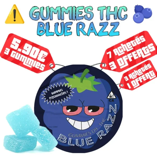 Gummies CBD/THC 10mg – Framboise Bleue | Les Frères CBD