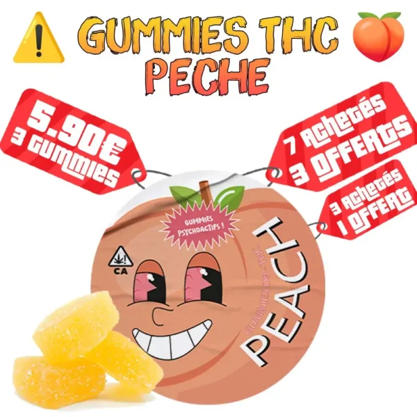 Gummies CBD/THC 10mg – Pêche